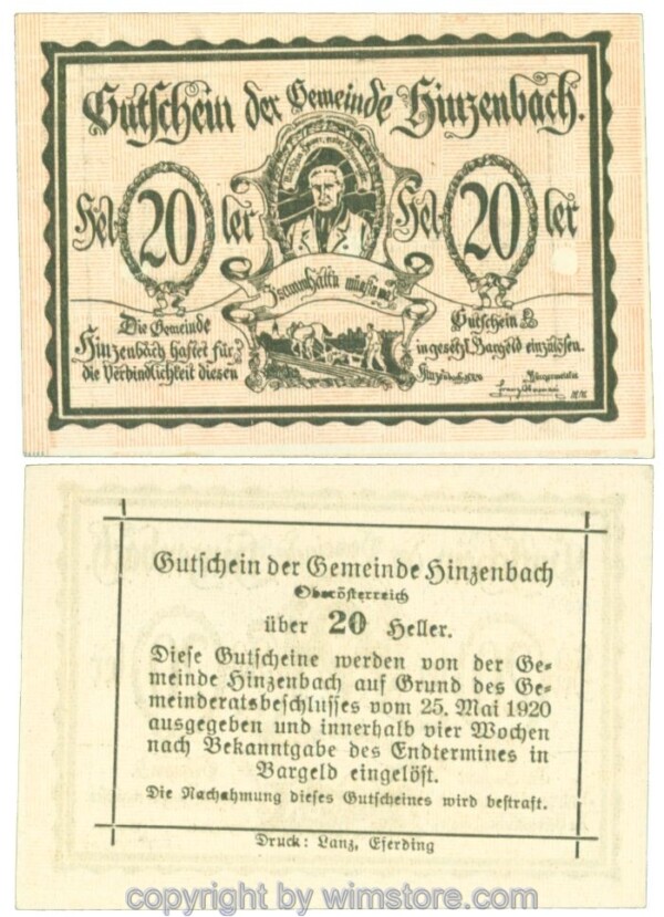 Hinzenbach, J00378IIa, 20 Heller; 1