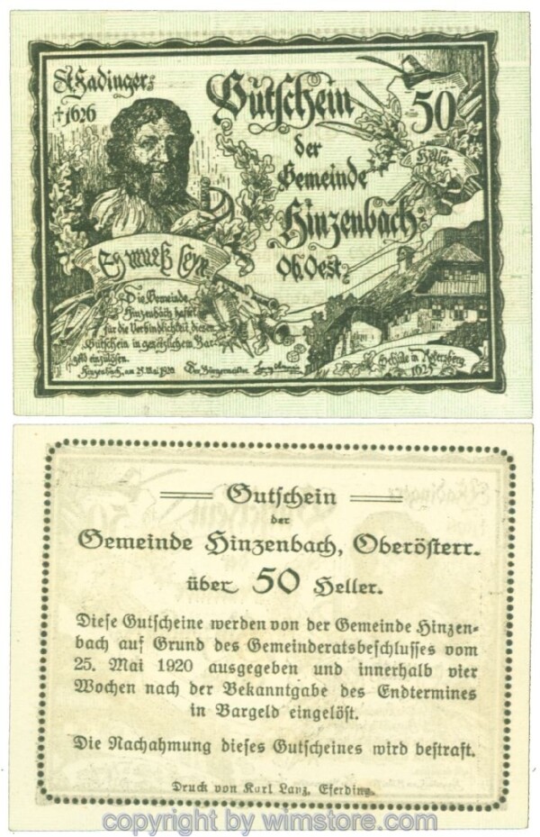 Hinzenbach, J00378IIa, 50 Heller; 1