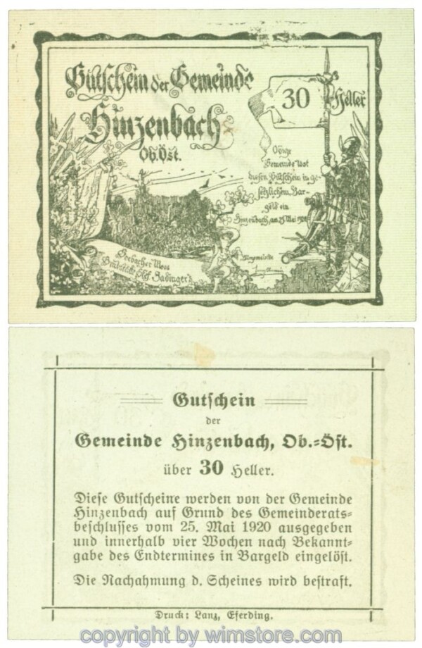Hinzenbach, J00378IIb, 30 Heller; 1