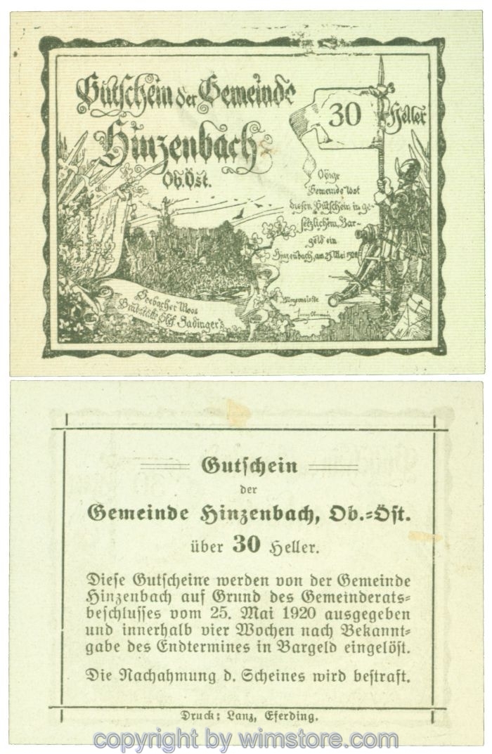 sn106833 Hinzenbach, J00378IIb, 30 Heller; 1