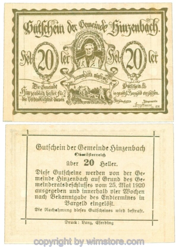 Hinzenbach, J00378IId, 20 Heller; 1