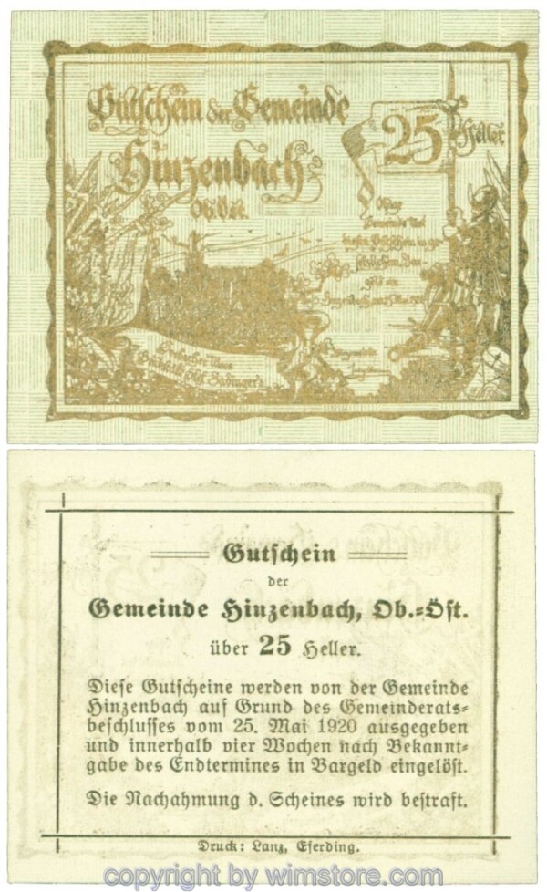 sn106837 Hinzenbach, J00378IId, 25 Heller; 1