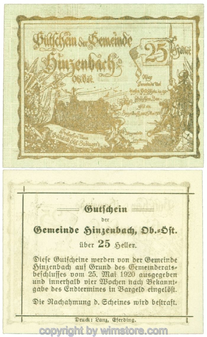 sn106837 Hinzenbach, J00378IId, 25 Heller; 1