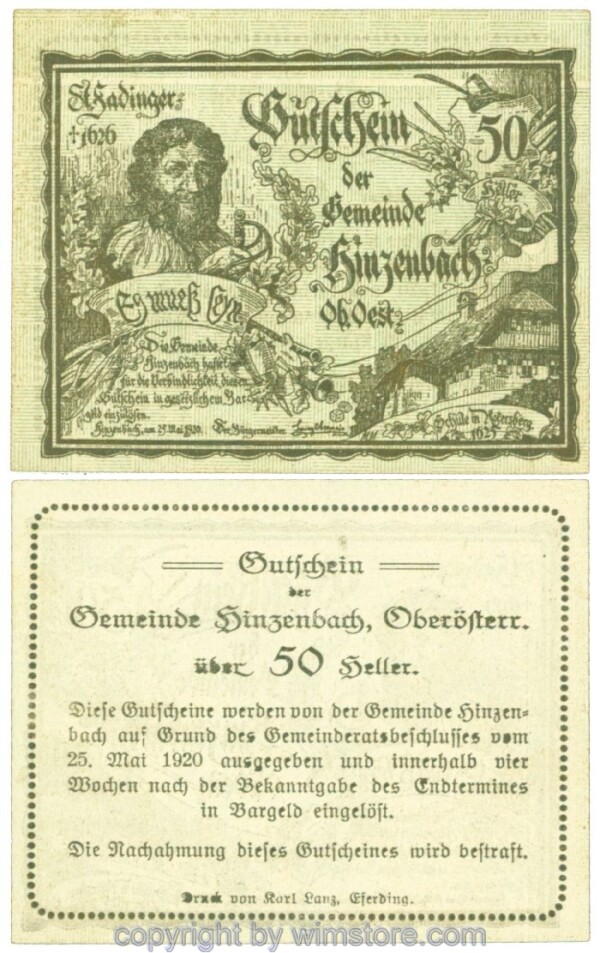 Hinzenbach, J00378IId, 50 Heller; 1