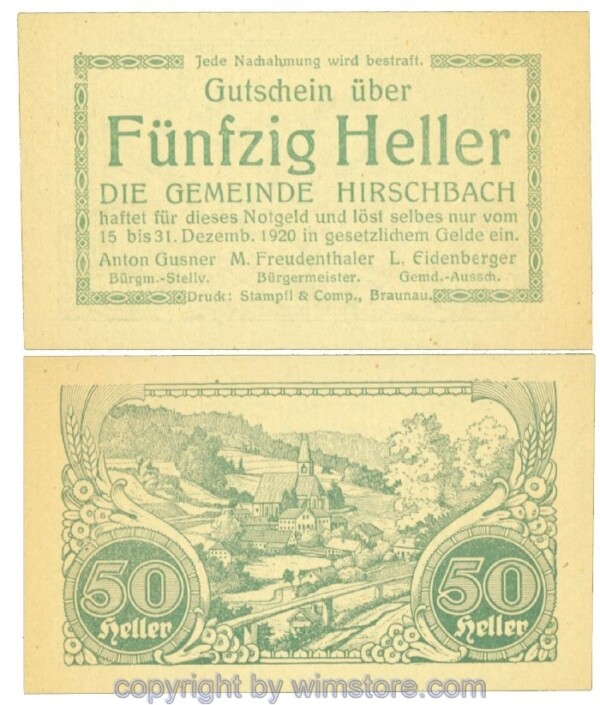 sn106846 Hirschbach, J00379e, 50 Heller; -1