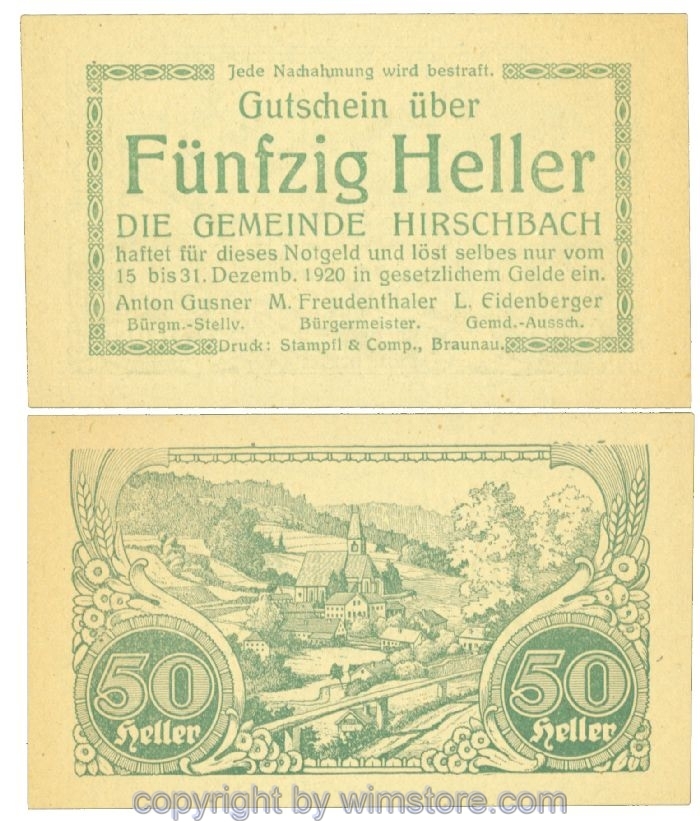 Hirschbach, J00379e, 50 Heller; -1