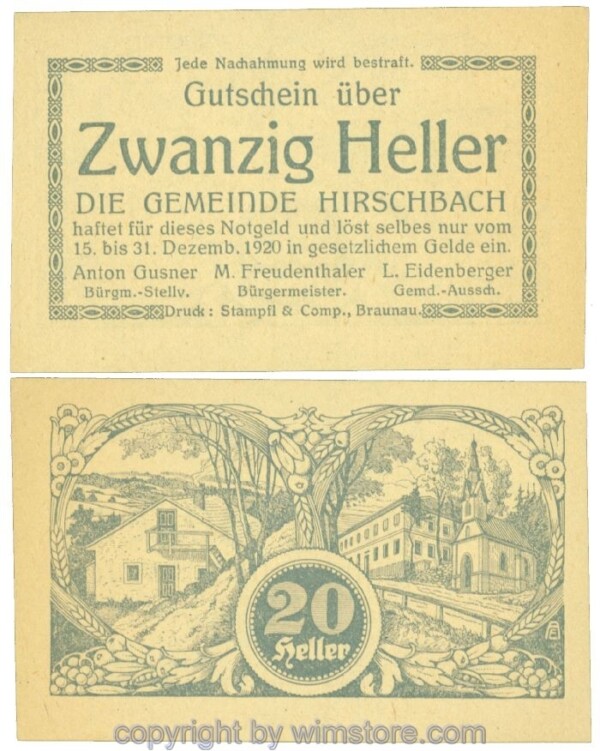 Hirschbach, J00379f, 20 Heller; -1