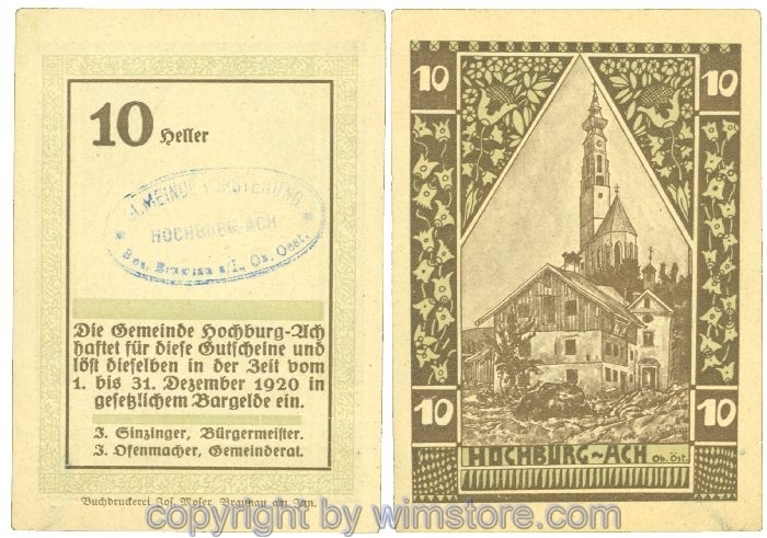Hochburg-Ach, J00381d, 10 Heller; 1-