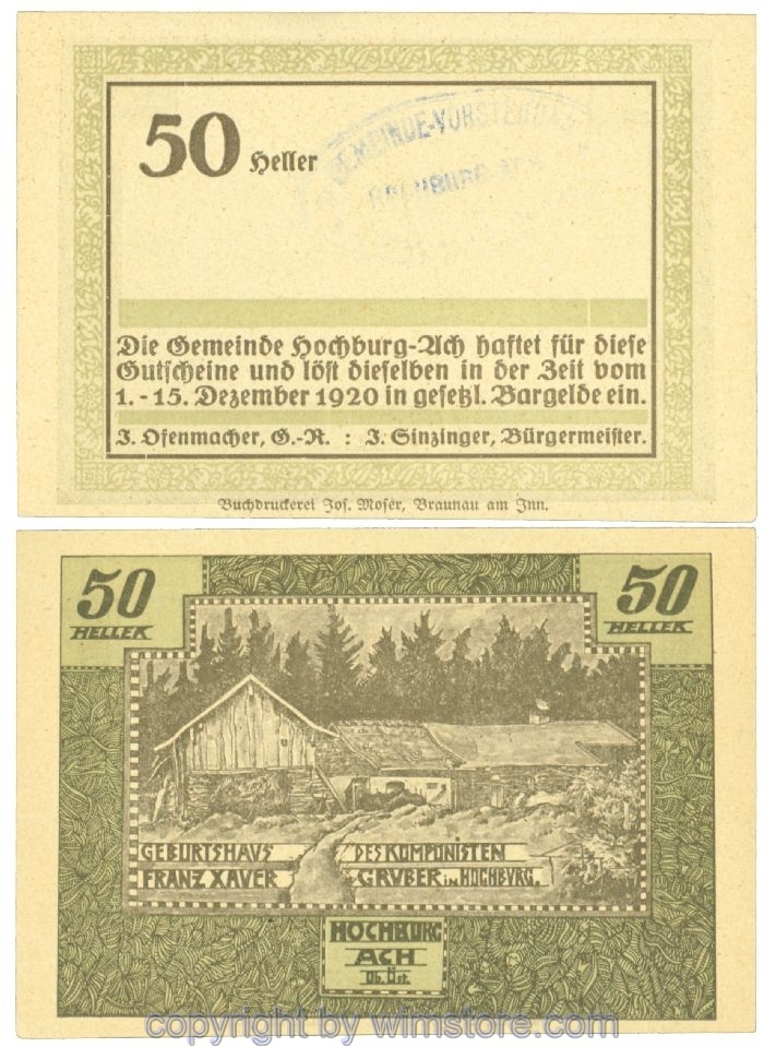 Hochburg-Ach, J00381d, 50 Heller; 1-