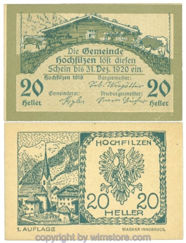 Hochfilzen, J00382a, 20 Heller; 1