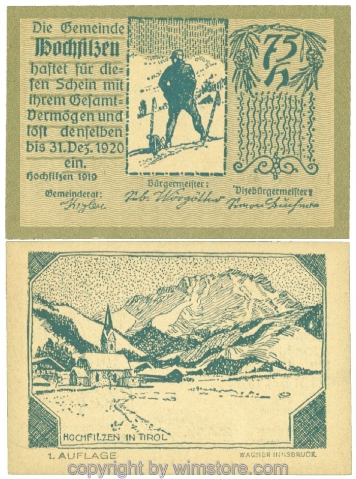 Hochfilzen, J00382a, 75 Heller; 1