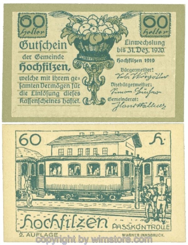 Hochfilzen, J00382b, 60 Heller; 1
