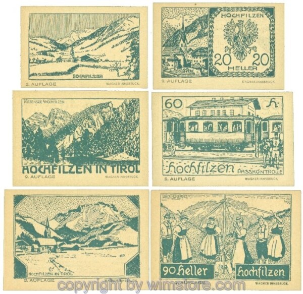 Hochfilzen, J00382b, Serie 10, 20, 40, 60, 75, 90 Heller; 1