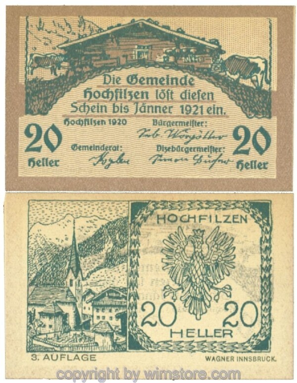 Hochfilzen, J00382c, 20 Heller; 1