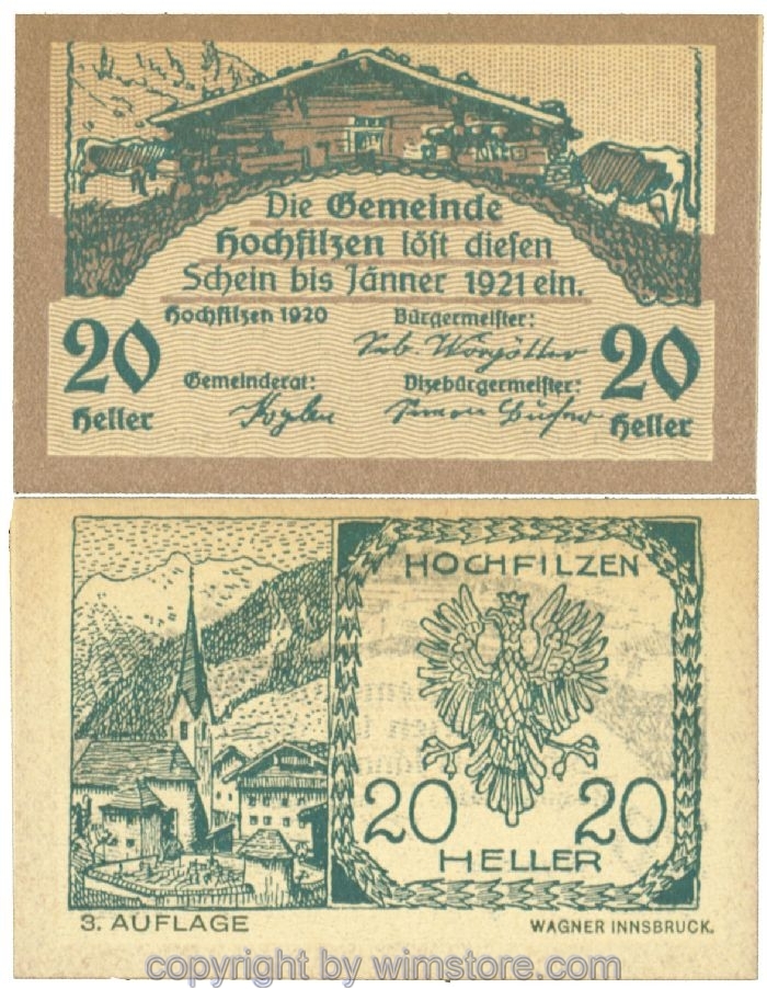 Hochfilzen, J00382c, 20 Heller; 1