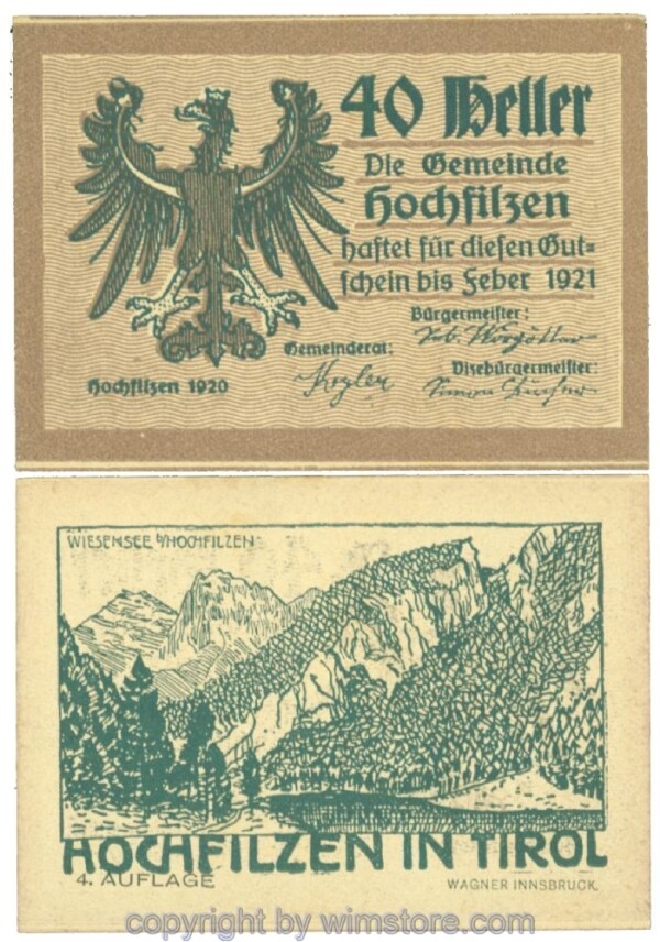 sn106882 Hochfilzen, J00382d, 40 Heller; 1