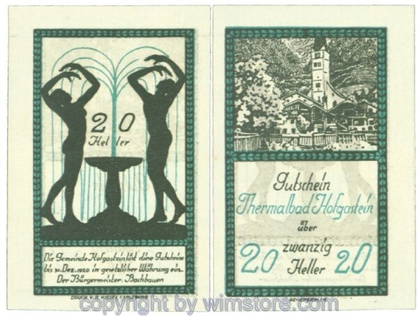 Hofgastein, J00384Ia, 20 Heller; 1