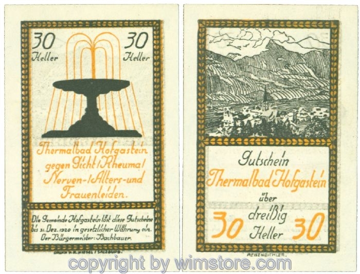 Hofgastein, J00384Ib, 30 Heller; 1