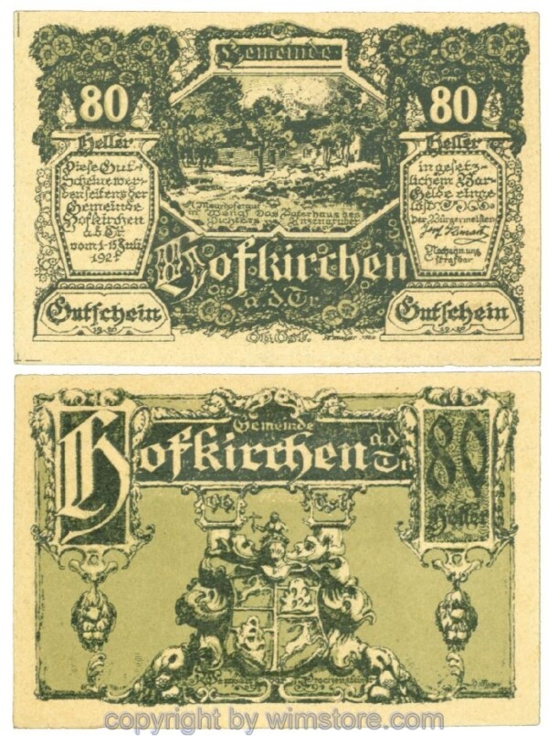 Hofkirchen a.d. Trattnach, J00385a, 80 Heller; 1