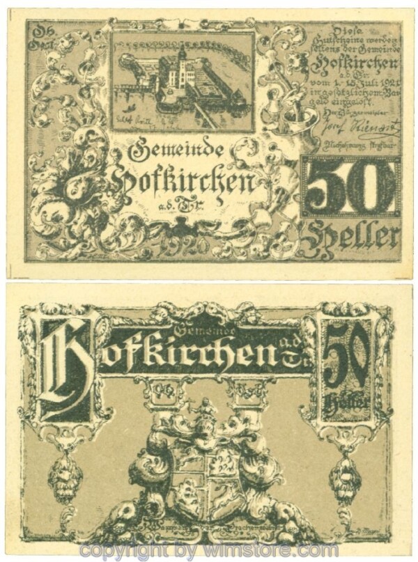Hofkirchen a.d. Trattnach, J00385aF, 50 Heller; 1