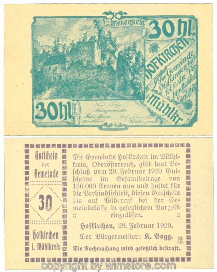 Hofkirchen im Mühlkreis, J00386a, 30 Heller; 1