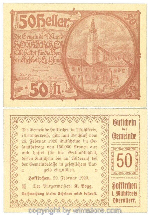 Hofkirchen im Mühlkreis, J00386b, 50 Heller; 1