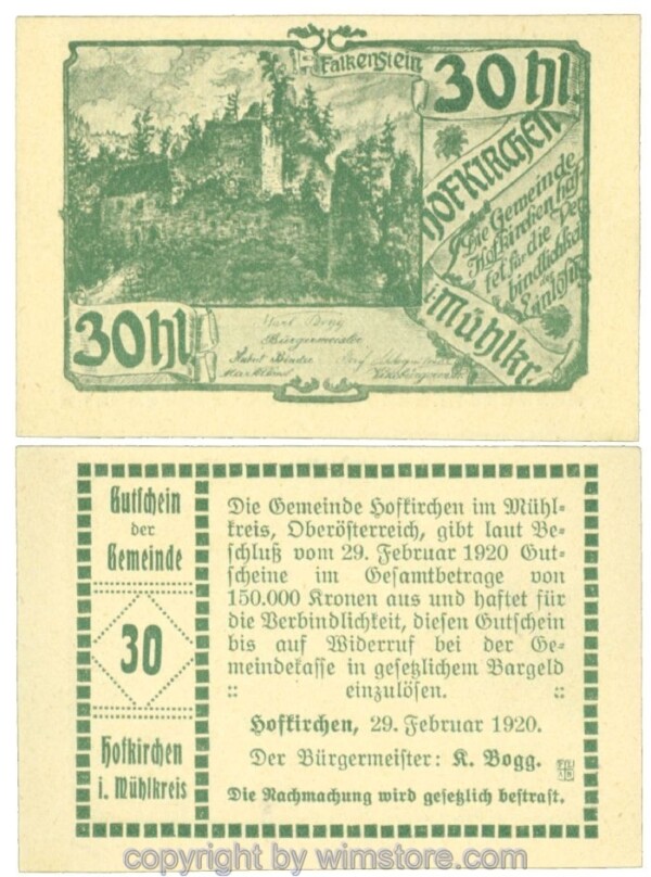 Hofkirchen im Mühlkreis, J00386c, 30 Heller; 1