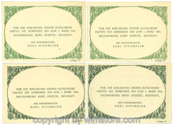 Hofkirchen im Traunkreis, J00387IIIc, Serie 30, 50, 75, 90 Heller; 1