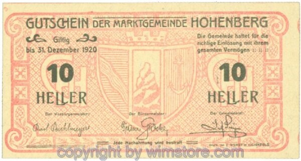 Hohenberg, J003IIb, 10 Heller; I