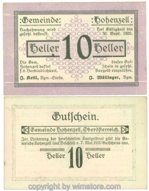 Hohenzell, J00389I13, 10 Heller; 1