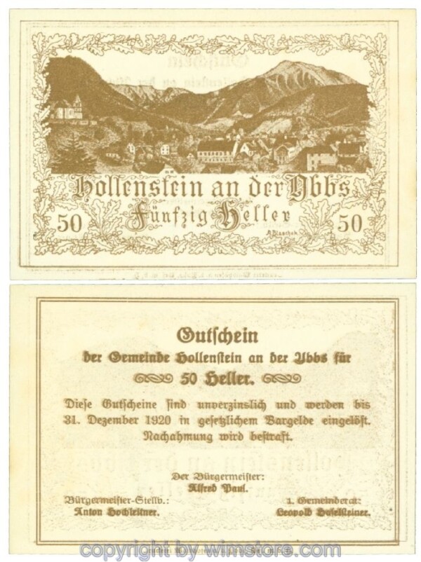Hollenstein, J00395a, 50 Heller; I