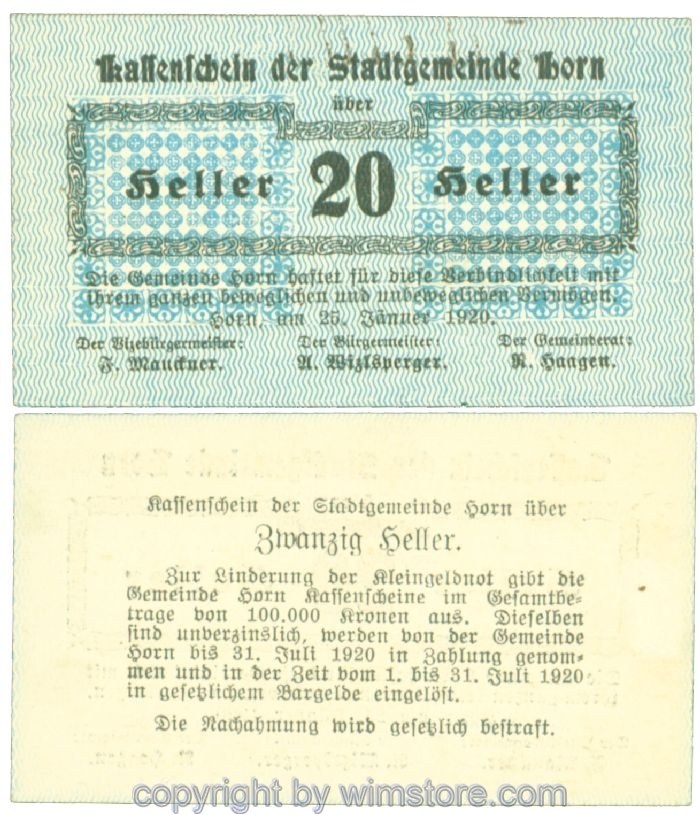 Horn, J00397I2, 20 Heller; I