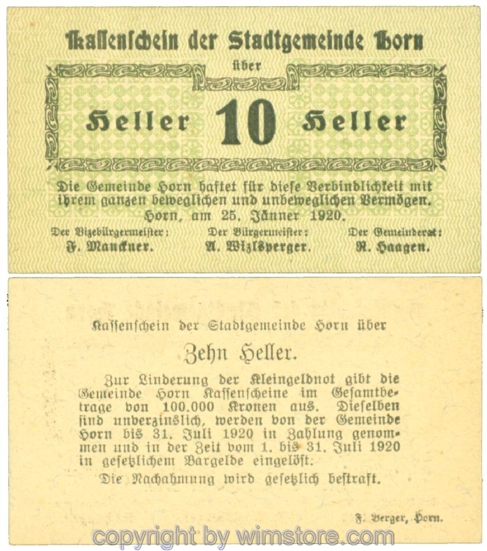 Horn, J00397I16, 10 Heller; I