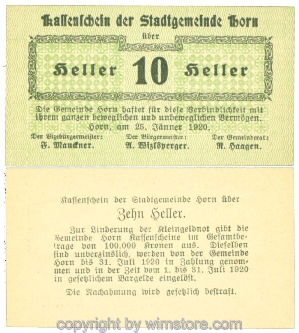 Horn, J00397I22, 10 Heller; I