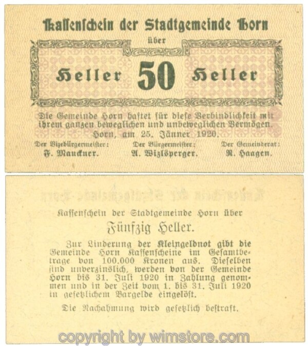 Horn, J00397I33, 50 Heller; I