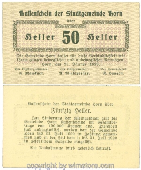 Horn, J00397I57, 50 Heller; I