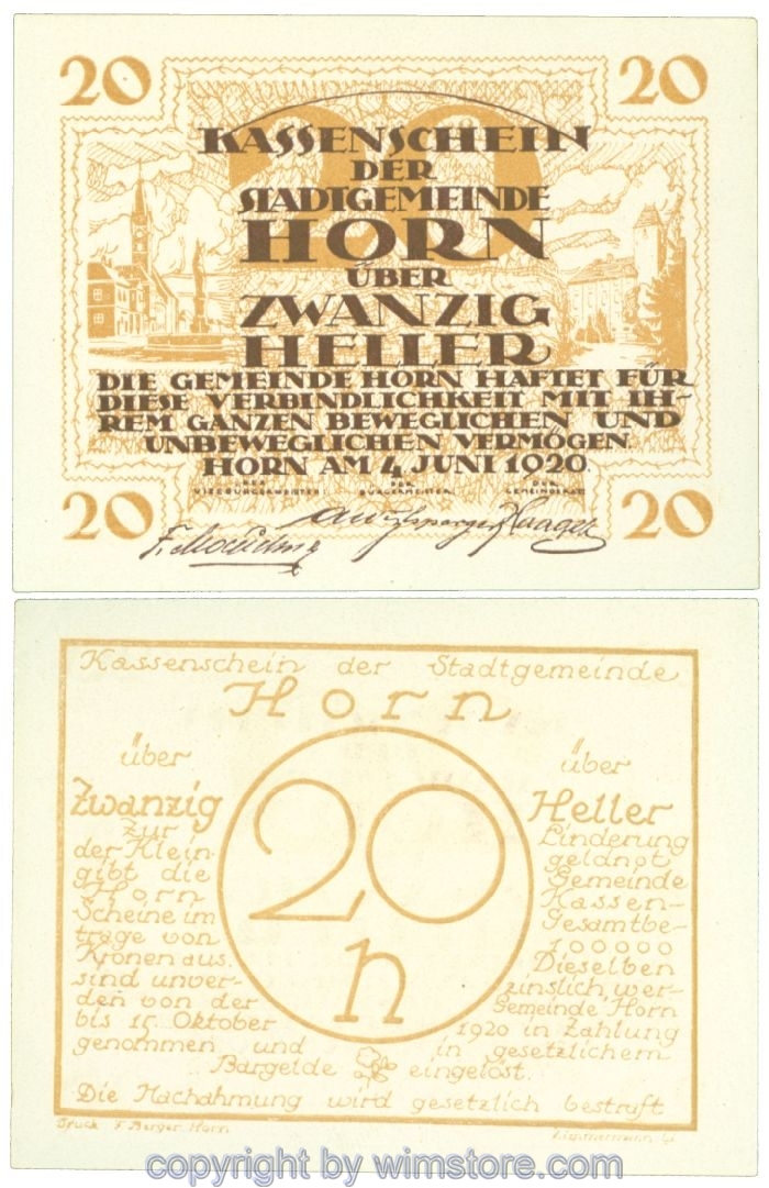 Horn, J00397SIIa, 20 Heller; I