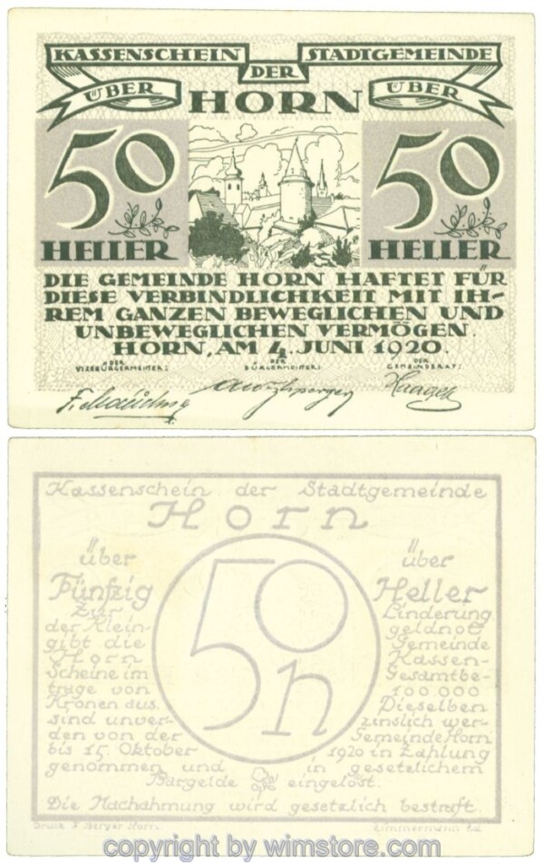 Horn, J00397SIIa, 50 Heller; I