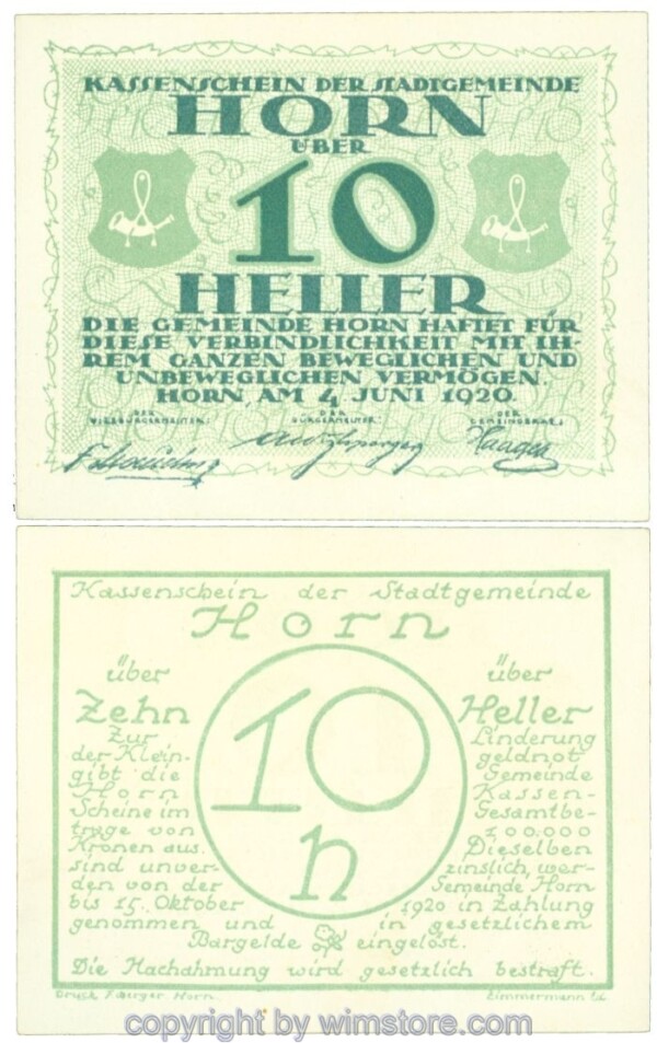 Horn, J00397SIId, 10 Heller; I