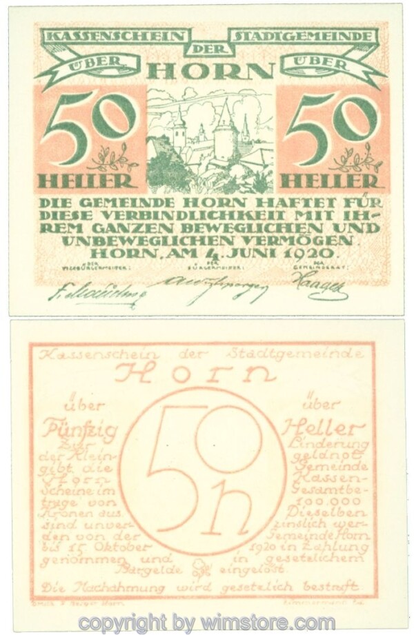 Horn, J00397SIId, 50 Heller; I