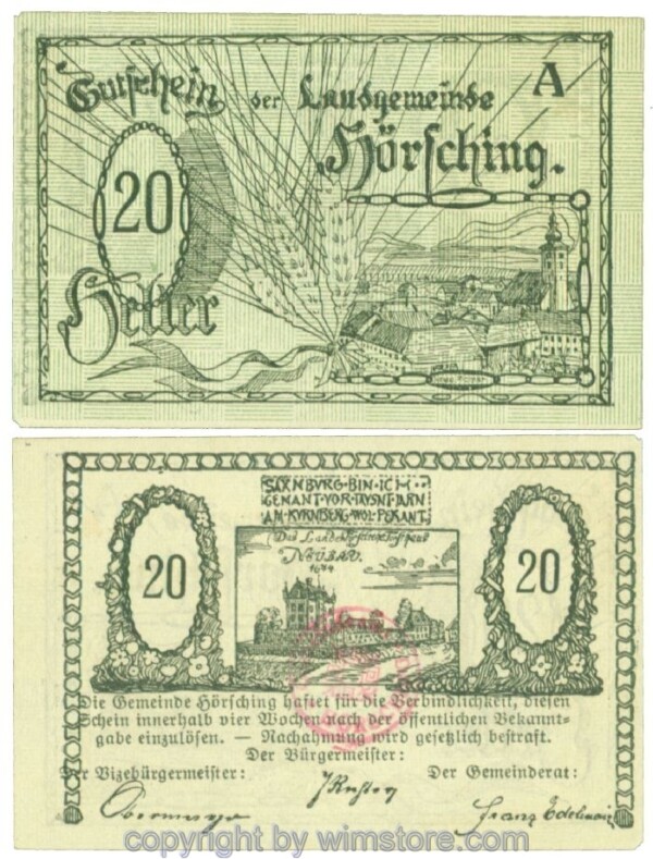 Hörsching, J00399Ib2, 20 Heller; 1