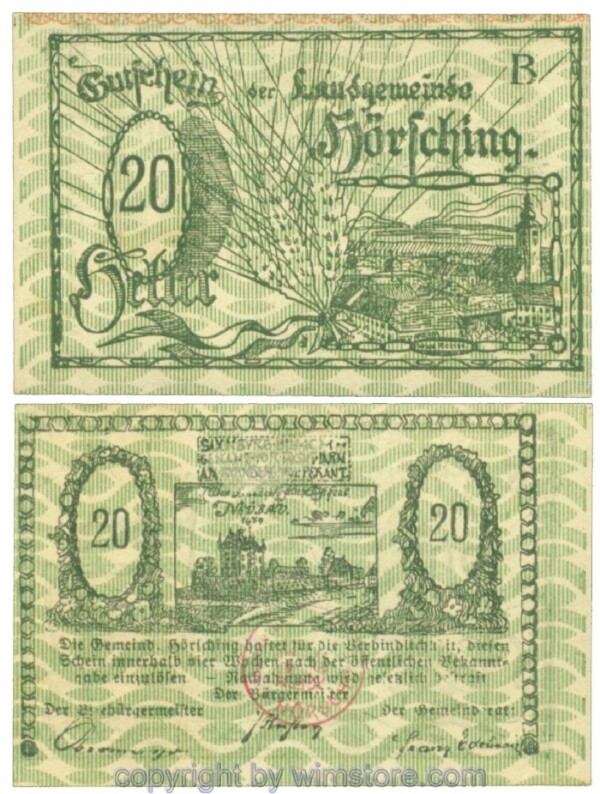 Hörsching, J00399Ic2x, 20 Heller; 1