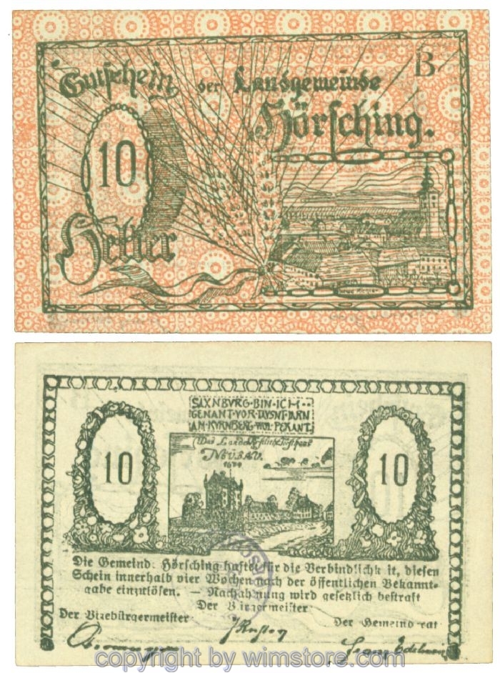 Hörsching, J00399Icb1, 10 Heller; 1