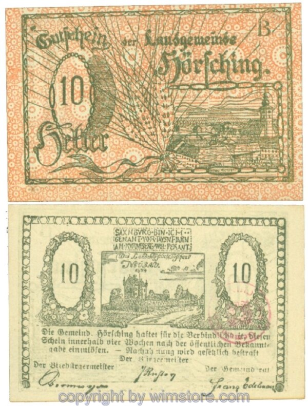 Hörsching, J00399Icb2x, 10 Heller; 1