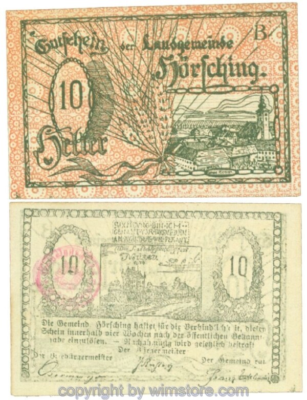 Hörsching, J00399Icc2, 10 Heller; 1