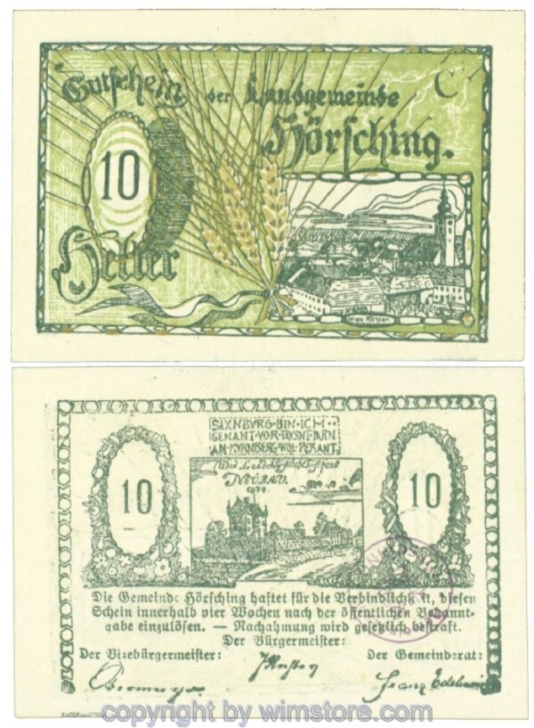 Hörsching, J00399Ie1, 10 Heller; 1