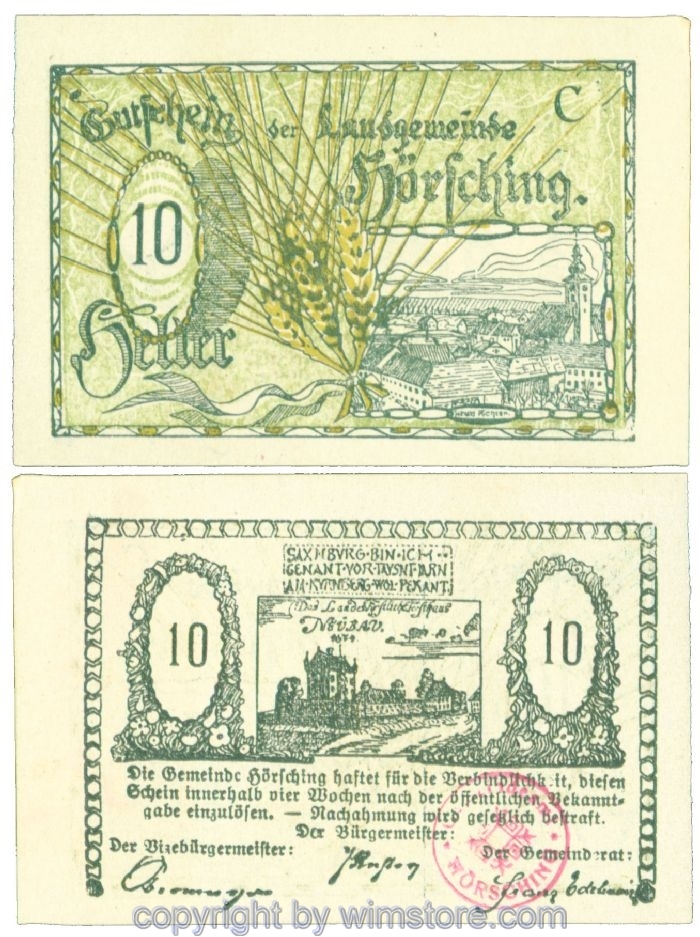 Hörsching, J00399Ie2, 10 Heller; 1