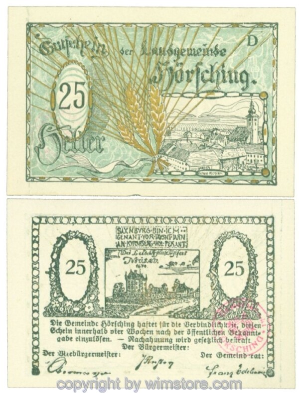 Hörsching, J00399Ig2, 25 Heller; 1