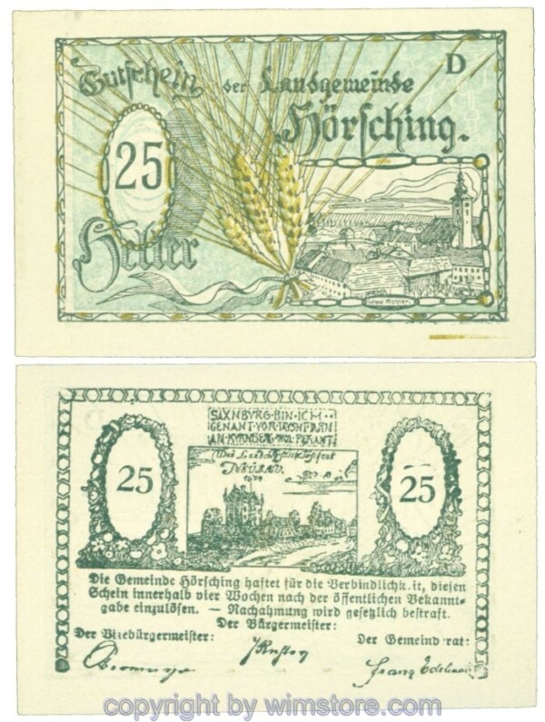 Hörsching, J00399IIg, 25 Heller; 1