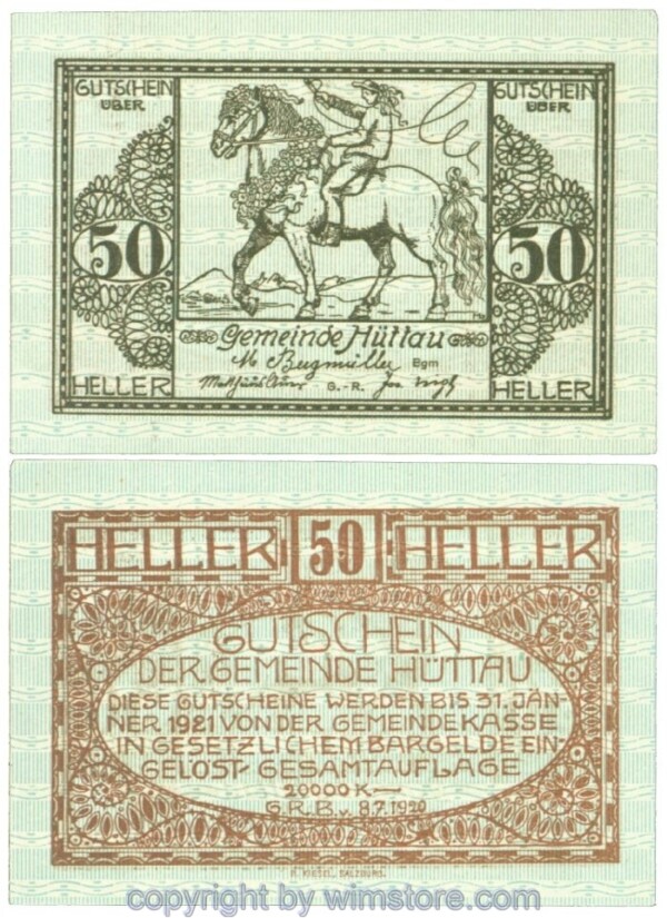 Hüttau, J00401a1, 50 Heller; 1